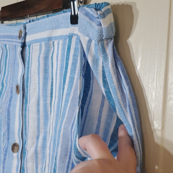 Marissa Olivia Summer Stripe Midi Skirt NWOT L - Picture 4 of 10